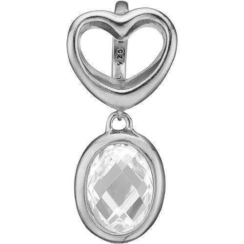 Image of Open crystal heart sølv Collect armbånds ring charm smykke fra Christina Collect